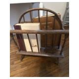 MCM wooden magazine rack with Bibles
