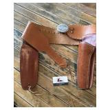 Leather holster belt
