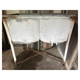 Double galvanized wash tub on stand