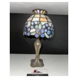 Leaded glass candle stick holder