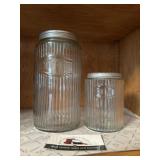Clear vintage Coffee and Tea canisters