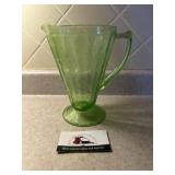 Green glass pitcher