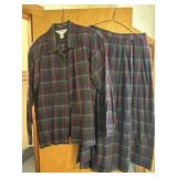 Lands End size 16 shirt and skirt