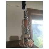 Pink depression glass lamp