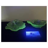 Uranium Leaf and Pear dishes