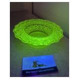 Green glass bowl