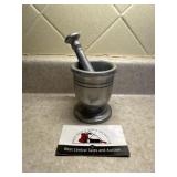 Pewter pestle and mortar