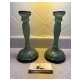 Vintage glass candle stick holders