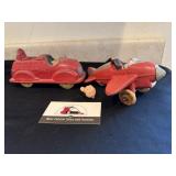 Vintage Mickey Mouse rubber air plane and fire