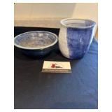 Stoneware planter and bowl
