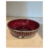 Red class bowl marked Sweden