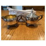 Silver plated, footed sugar bowl
