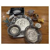 Silver plated dishes, decor
