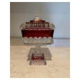 Westmorland cranberry glass candy dish