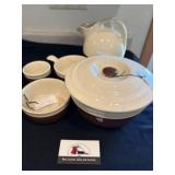 Oxford ware covered dish and bowls