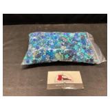 Quart bag of blue beads