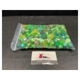 Quart  bag of green beads