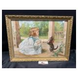 Framed Girl With Kitten