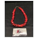 Red coral necklace
