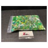 Quart bag of green beads