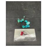 Eight turquoise pendants