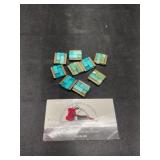 Turquoise and glass bracelet pieces