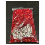 Partial court baggie, red beads