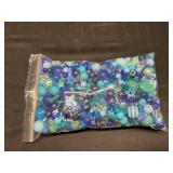 Quart baggy of blue beads