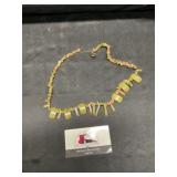 Unakite necklace, broken pressing clasp