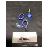 Dark blue satellite pendants and cabachon