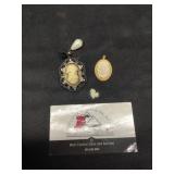Vintage Cameo Pin, large cameo and Pendant