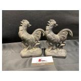 Cast Rooster Bookends