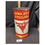 Metal Iowa State cyclone trash can