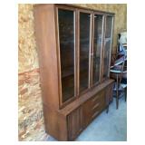 Two-piece mid-century modern hutch approximately