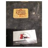 Vintage metal aspirin tin