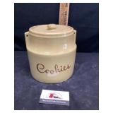 Stoneware crock, Monmouth, USA cookie jar
