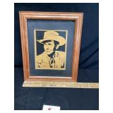 Hank Williams wooden portrait