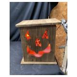 Wooden lighted jack lantern decor 14 x 11 x 16