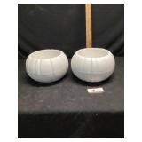 Plastic pumpkin planters