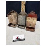 Vintage metal match stick holders