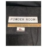 Metal powder room sign