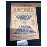 Party guests rules