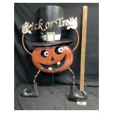 Metal jack lantern approximately 36 inches tall