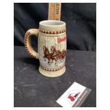 Budweiser Christmas Stein 1981