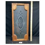 Victorian etched glass approximately 19 x 43 1/2