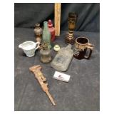 Kerosene lamp, collector bottles