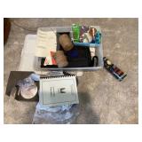 Tote of misc crafting and decor