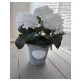Galvanized planted with artificial flowers