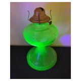 Uranium glass oil lamp