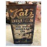 Vintage can Kat Drugs mineral oil